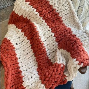 Paprika & Cream Knit Blanket